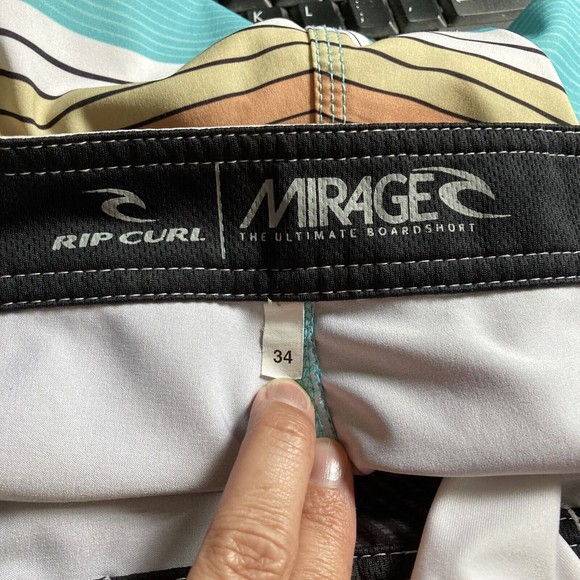 RIP CURL Standard Mirage Setters Boardshorts Striped Shorts Trunks Mens Small - Picture 9 of 13